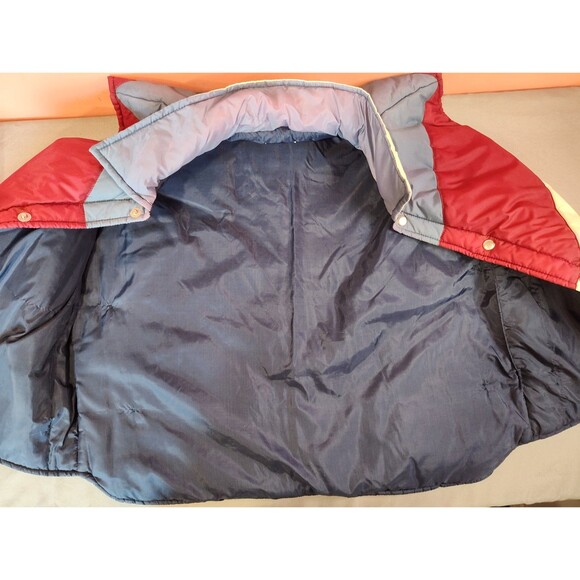 Men's Vintage Sigallo Puffer Vest Color Block Red White Blue Large - Picture 6 of 8
